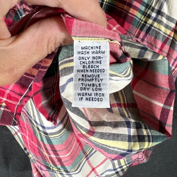 Ralph Lauren mens 2XB plaid oxford shirt red kelly green - Picture 5 of 7